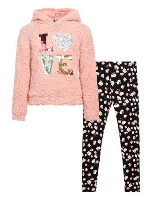 Instagirl Girls' Legging Set - 2 Piece Sherpa Hoodie and Leggings Kids Clothing Set (Size: 4-12)