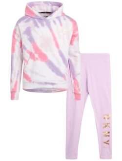 Girls' Leggings Set - 2 Piece Fleece Pullover Sweatshirt and Stretch Leggings