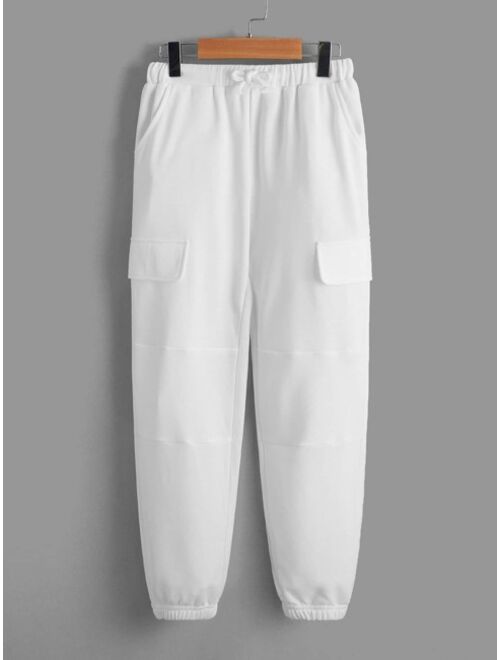 SHEIN Boys Drawstring Waist Flap Detail Sweatpants