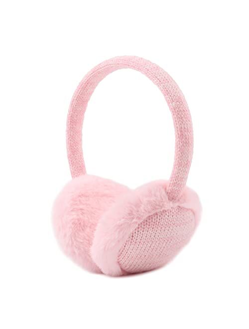 PESAAT Winter EarMuffs for Kids Outdoor Boys Knitted Ear Cover Plush Toddler Girls Ear Warmer 3-8 Years