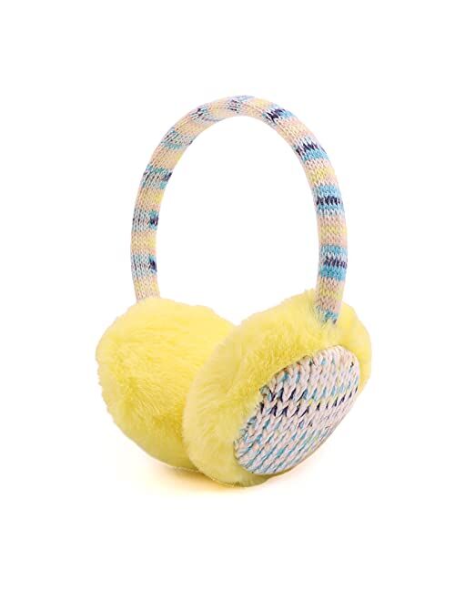 PESAAT Winter EarMuffs for Kids Outdoor Boys Knitted Ear Cover Plush Toddler Girls Ear Warmer 3-8 Years