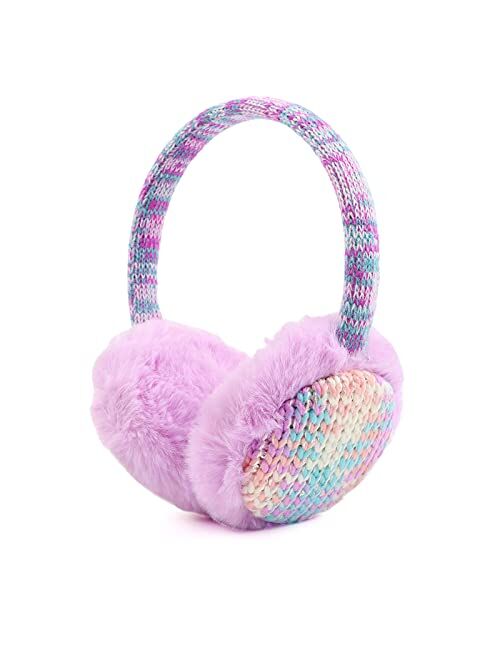 PESAAT Winter EarMuffs for Kids Outdoor Boys Knitted Ear Cover Plush Toddler Girls Ear Warmer 3-8 Years