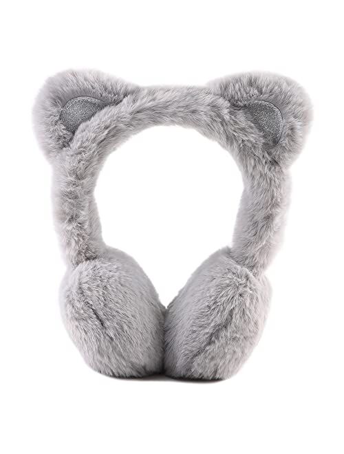 Peecabe Winter Kids Earmuff Warm Ear Cover For Boys Girls Children Earmuff With Cat Ears Girl Ear Muffs