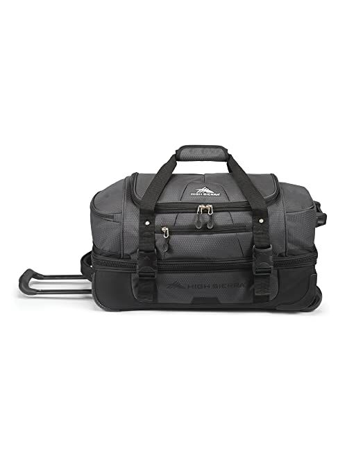 High Sierra Fairlead 34 Inch Drop Bottom Portable Wheeled Rolling Polyester Duffel Travel Bag with Recessed Telescoping Handle, Mercury