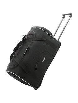 Travelers Club Adventure Upright Rolling Duffel Bag, Black, 22-Inch