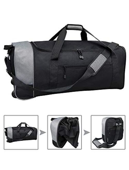 TPRC 32-inch Collapsible Expandble Travel Rolling Duffel Bag