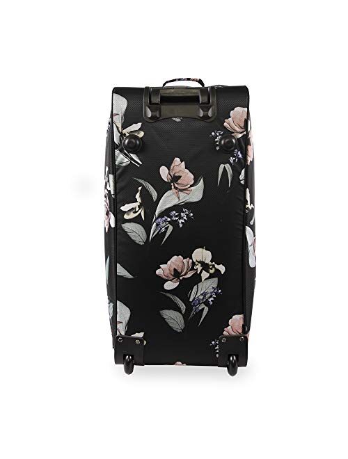 BEBE Women's 30" Rolling Duffel, Black Floral, One Size