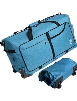 Bago Rolling Duffle Bag with Wheels - 30" 100L Foldable Weekender Bag, Waterproof Travel Duffel Bag, Heavy Duty lightWeight Duffle Bag for Traveling, Rolling Duffel Bag w