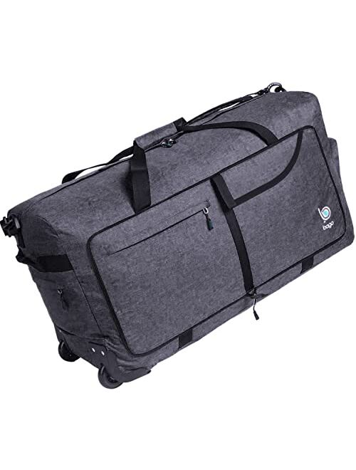 Bago Rolling Duffle Bag with Wheels - 30" 100L Foldable Weekender Bag, Waterproof Travel Duffel Bag, Heavy Duty lightWeight Duffle Bag for Traveling, Rolling Duffel Bag w