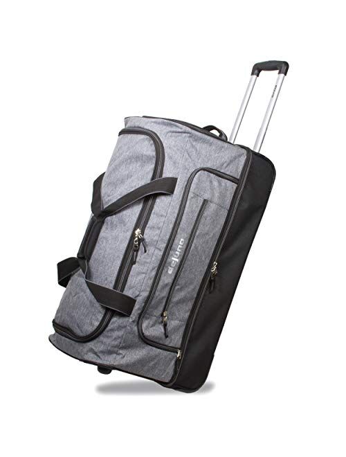 Dejuno 28-Inch Lightweight Denim Drop Bottom Rolling Duffel Bag