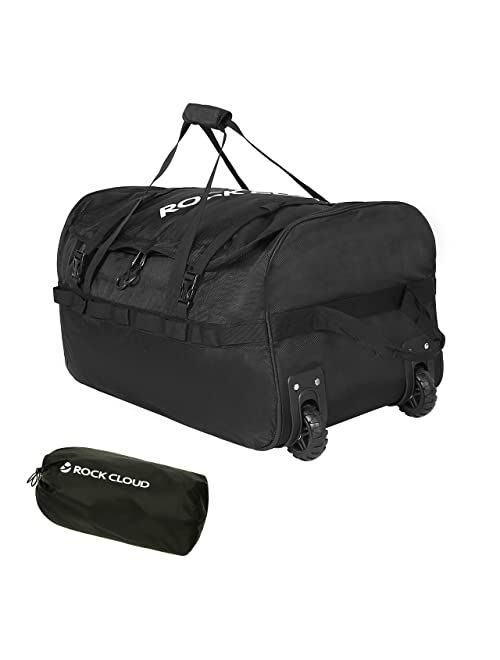 Rock Cloud Foldable Wheeled Duffel Bag with Wheels 85L Rolling Duffle Bag Packable 26 inch for Travel Sports Camping