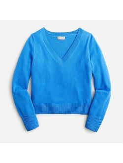 Cashmere cropped V-neck sweater