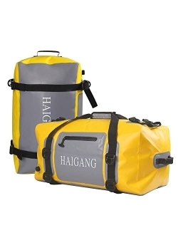 Haigang 70L/110L Waterproof Duffel Bag, Large Capacity, Adjustable Thickened Straps and Handles, Zip Closure, Air Valve Keeps Equipment Safe, Perfect For Boating Rafting 