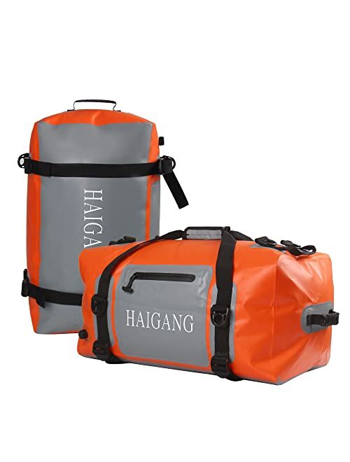 Haigang 70L/110L Waterproof Duffel Bag, Large Capacity, Adjustable Thickened Straps and Handles, Zip Closure, Air Valve Keeps Equipment Safe, Perfect For Boating Rafting 