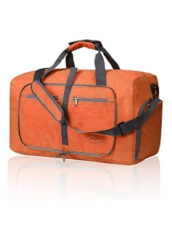 Felipe Varela 65L Duffle Bag with Shoes Compartment and Adjustable Strap,Foldable Travel Duffel Bags for Men Women,Waterproof Duffel Bags