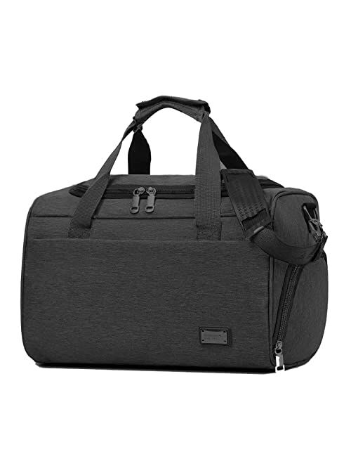 Sharemee Gym Duffle Luggage Bags, Black Waterproof Sports Tote Gym Bag with Shoes, for Man Women travel Compartment Overnight Shoulder Bag