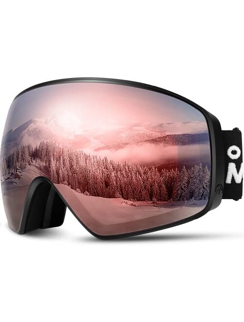 OutdoorMaster Ski Goggles Horizon - Snowboard Goggles with Ultra View, Frameless, Interchangeable Magnetic Lens