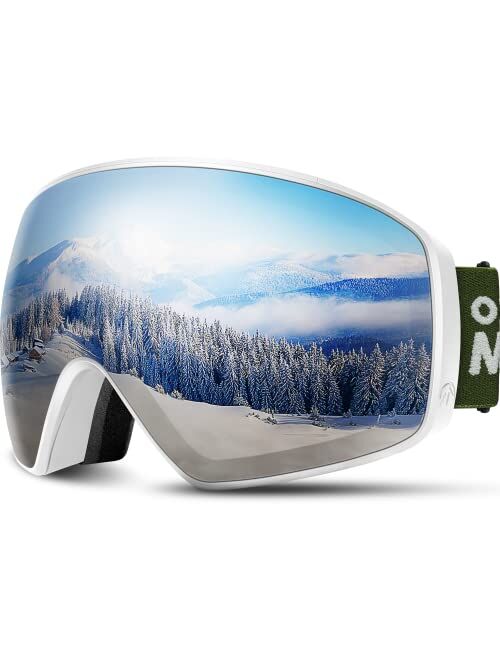 OutdoorMaster Ski Goggles Horizon - Snowboard Goggles with Ultra View, Frameless, Interchangeable Magnetic Lens