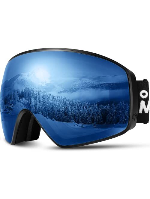 OutdoorMaster Ski Goggles Horizon - Snowboard Goggles with Ultra View, Frameless, Interchangeable Magnetic Lens