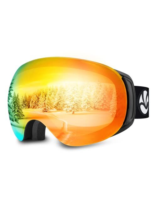 VANRORA Ski Goggles, Snowboard Goggles, Magnetic & Clip Locking System, Interchangeable Lens