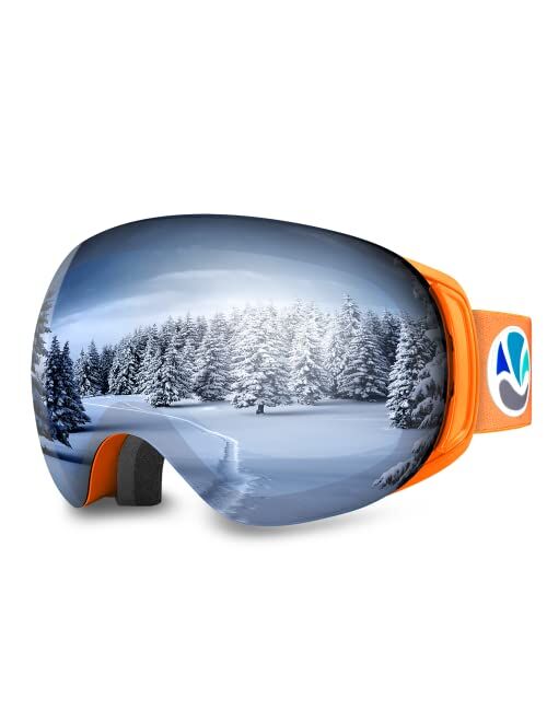 VANRORA Ski Goggles, Snowboard Goggles, Magnetic & Clip Locking System, Interchangeable Lens