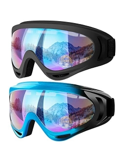 COOLOO Ski Goggles, Snow Snowboard Goggles for Men Women Kids - UV Protection Foam Anti-Scratch Dustproof