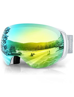 findway Ski Goggles OTG for Women Men Adult Youth-Over Glasses Snow Goggles-Interchangeable Lens,Anti Fog Snowboard Goggles