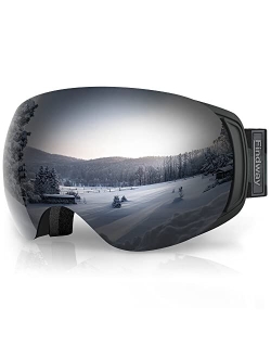 findway Ski Goggles OTG for Women Men Adult Youth-Over Glasses Snow Goggles-Interchangeable Lens,Anti Fog Snowboard Goggles