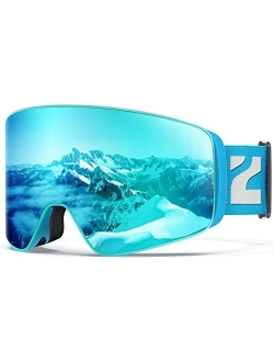 Ski Goggles, X12 100% OTG Snow Goggles Detachable Lens for Men Women Adult