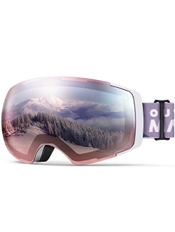 OutdoorMaster Ski Goggles PRO - Frameless, Interchangeable Lens 100% UV400 Protection Snow Goggles for Men & Women