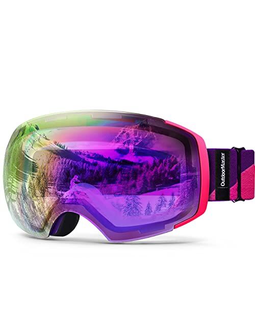 OutdoorMaster Ski Goggles PRO - Frameless, Interchangeable Lens 100% UV400 Protection Snow Goggles for Men & Women