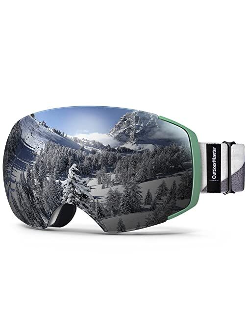 OutdoorMaster Ski Goggles PRO - Frameless, Interchangeable Lens 100% UV400 Protection Snow Goggles for Men & Women