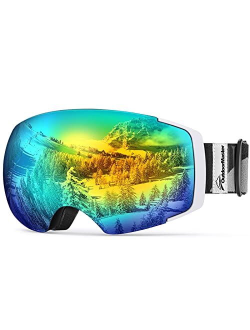 OutdoorMaster Ski Goggles PRO - Frameless, Interchangeable Lens 100% UV400 Protection Snow Goggles for Men & Women