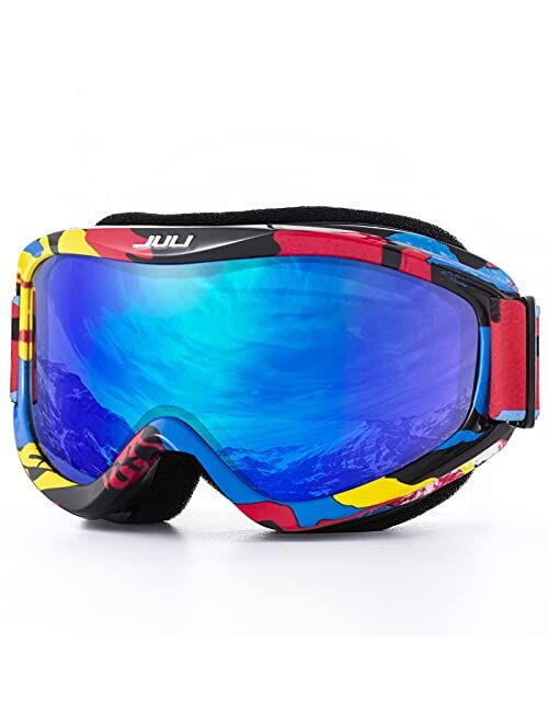 JULI Eyewear Juli Ski Goggles,Snow Snowboard Goggles for Men Women Snowmobile Skiing Skating