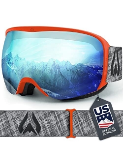 WildHorn Outfitters Wildhorn Cristo Ski Goggles OTG-100% UV Anti-Fog, Anti-Scratch-US Ski Team Official Supplier- Snow Goggles Men, Women & Youth