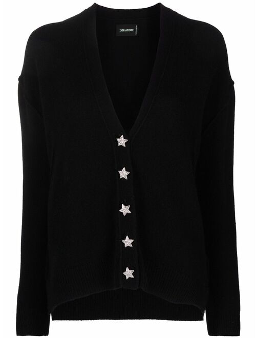 Zadig&Voltaire star button cashmere cardigan