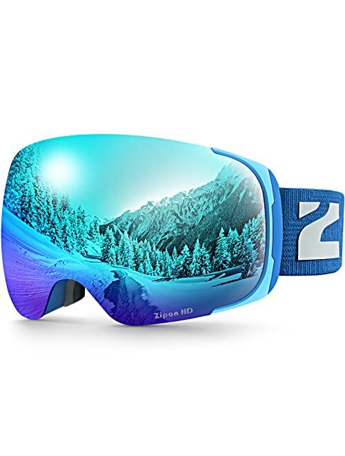 ZIONOR Ski Goggles, Z1 Zipon HD Lens Snow Snowboard Goggles for Men Women Adult