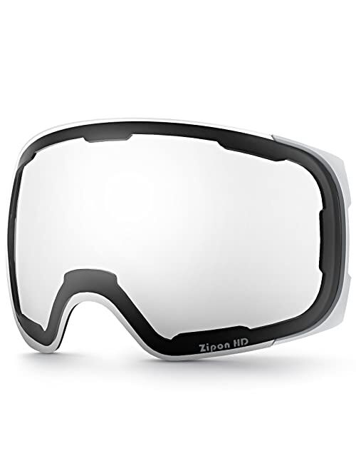 ZIONOR Ski Goggles, Z1 Zipon HD Lens Snow Snowboard Goggles for Men Women Adult