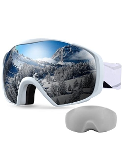 OutdoorMaster Ski Goggles with Cover Snowboard Snow Goggles OTG Anti-Fog for Men Women