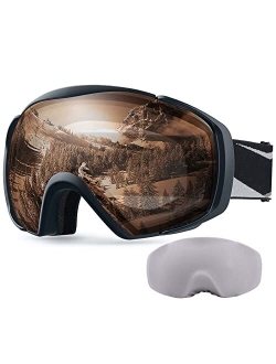 OutdoorMaster Ski Goggles with Cover Snowboard Snow Goggles OTG Anti-Fog for Men Women