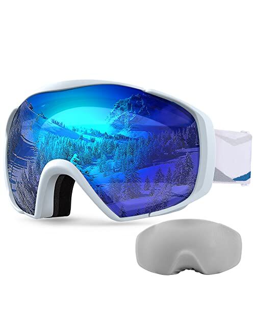 OutdoorMaster Ski Goggles with Cover Snowboard Snow Goggles OTG Anti-Fog for Men Women