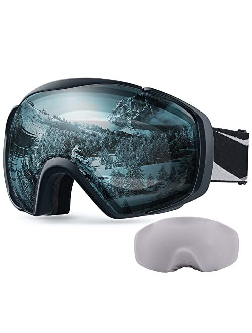 OutdoorMaster Ski Goggles with Cover Snowboard Snow Goggles OTG Anti-Fog for Men Women