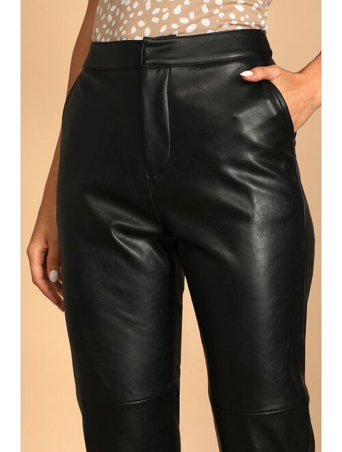 Lulus Open Minded Black Vegan Leather Pants