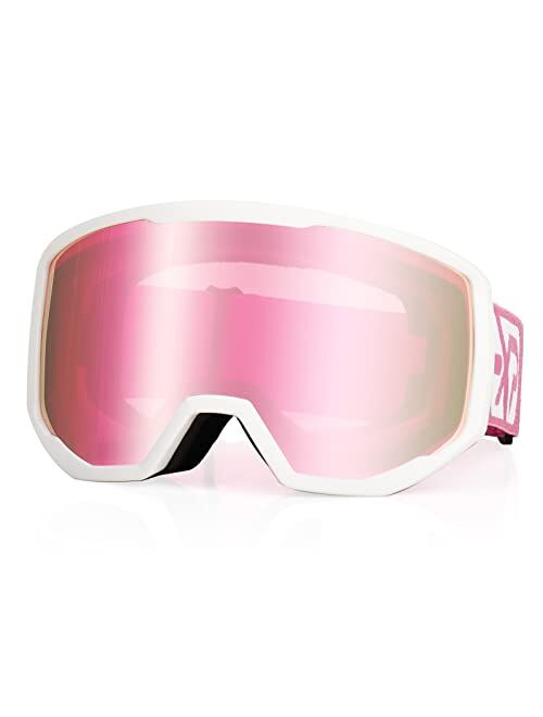 EXP VISION Ski Goggles Snowboard for Men Women, OTG Anti Fog UV Protection Snow Goggles