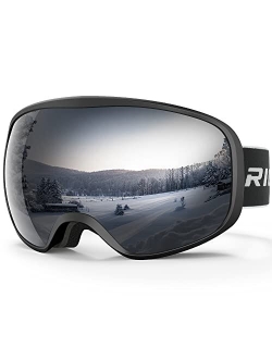 RIOROO Ski Goggles Snowboard Goggles for Men Women Adults Youth,Over Glasses OTG/100% UV Protection/Anti-fog/Wide Vision