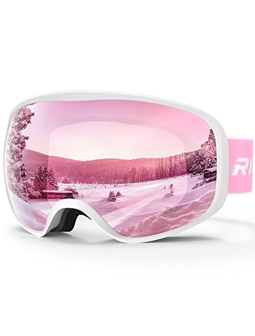 RIOROO Ski Goggles Snowboard Goggles for Men Women Adults Youth,Over Glasses OTG/100% UV Protection/Anti-fog/Wide Vision