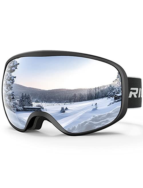 RIOROO Ski Goggles Snowboard Goggles for Men Women Adults Youth,Over Glasses OTG/100% UV Protection/Anti-fog/Wide Vision