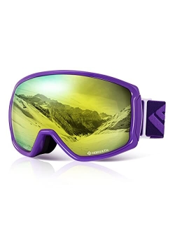 SH HORVATH Ski Snowboard OTG Goggles, HD Mirrored Anti-Fog Goggle for Men Women