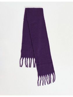 oversized chunky scarf in purple