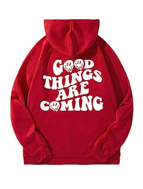 SOLY HUX Men's Letter Graphic Hoodies Long Sleeve Drawstring Pocket Casual Pullover Sweatshirt